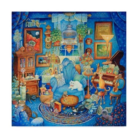 Bill Bell 'Blue Room' Canvas Art,35x35